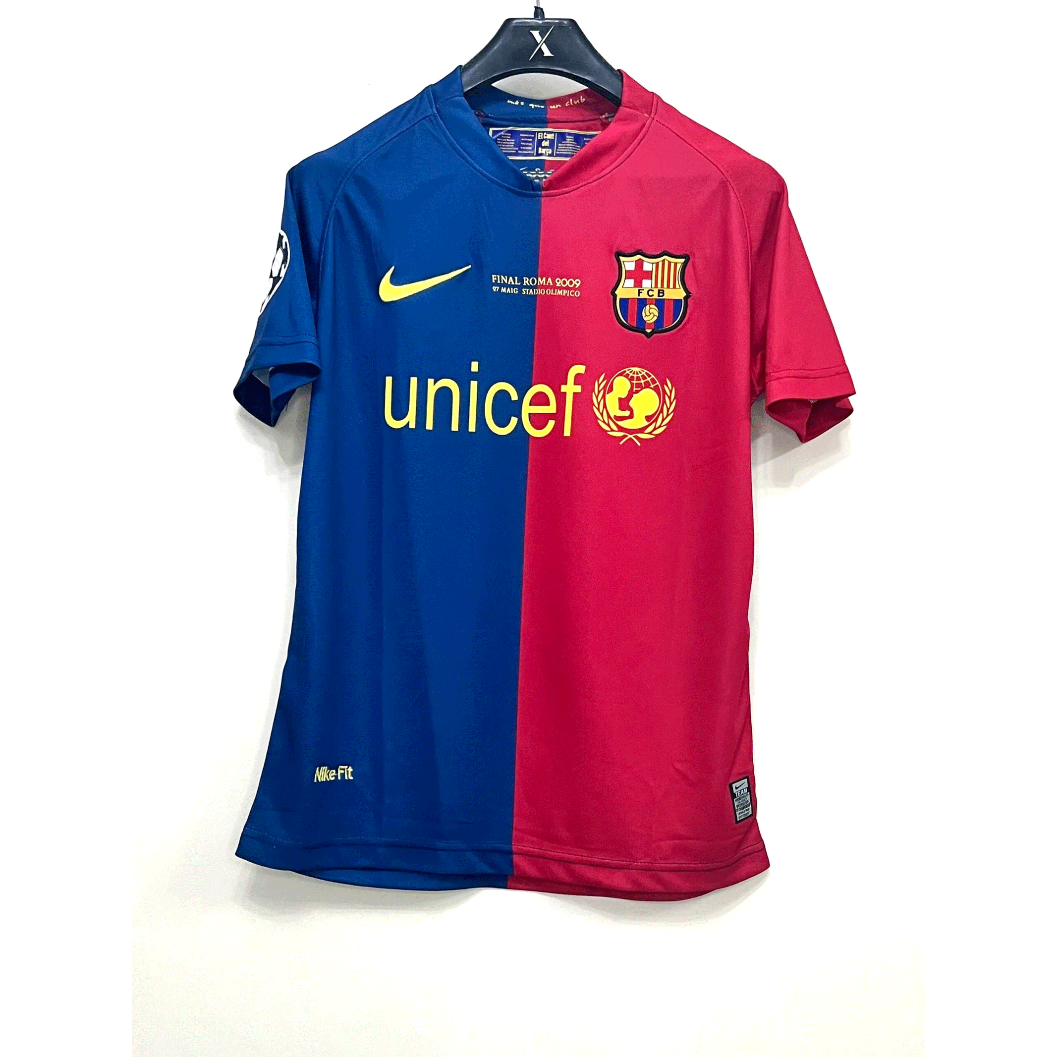 FC Barcelona Home Lionel Messi UCL Final 2008 Retro Jersey - Embroidery Logos