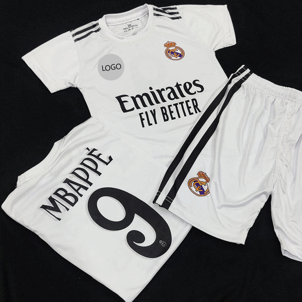 Kylian Mbappe Real Madrid Football Kit for Kids