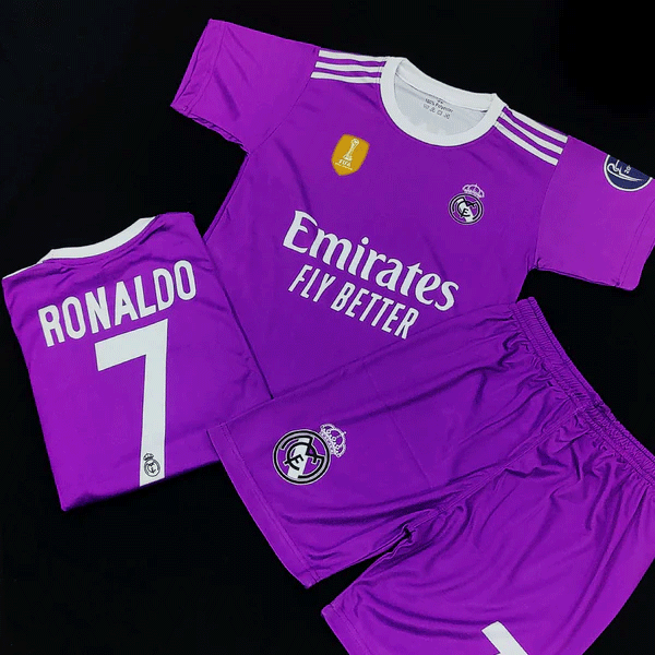 Cristiano Ronaldo Real Madrid 2017 Football Kit for Kids Purple