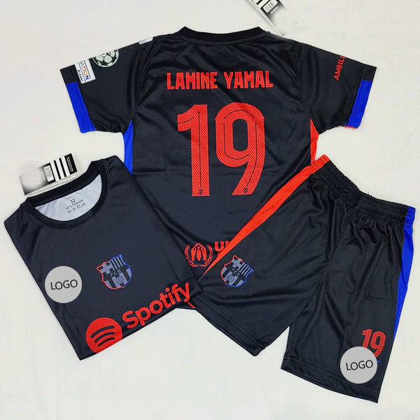 Lamine Yamal FC Barcelona Away Football Kit for Kids 2025