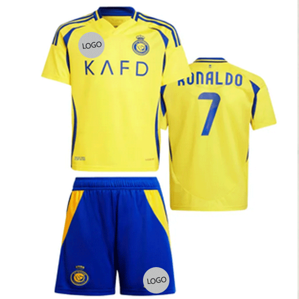 Cristiano Ronaldo Al Nassr FC Football Kit for Kids 2025 - Yellow