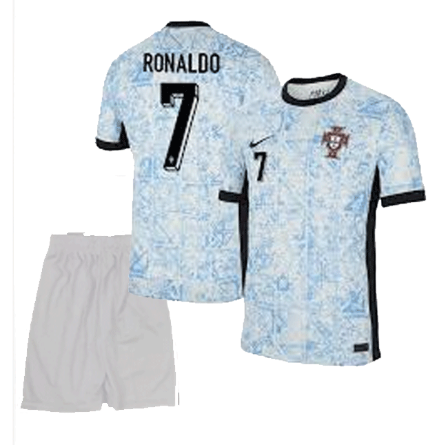 Kids Cristiano RONALDO 7 Portugal 2024 Euro Away Kit Shirt and Short